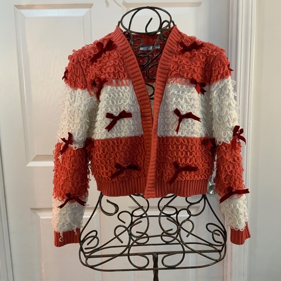 MIGHTY FINE LOOP & BOW CROPPED CARDIGAN SIZE MEDIUM - Picture 10 of 10